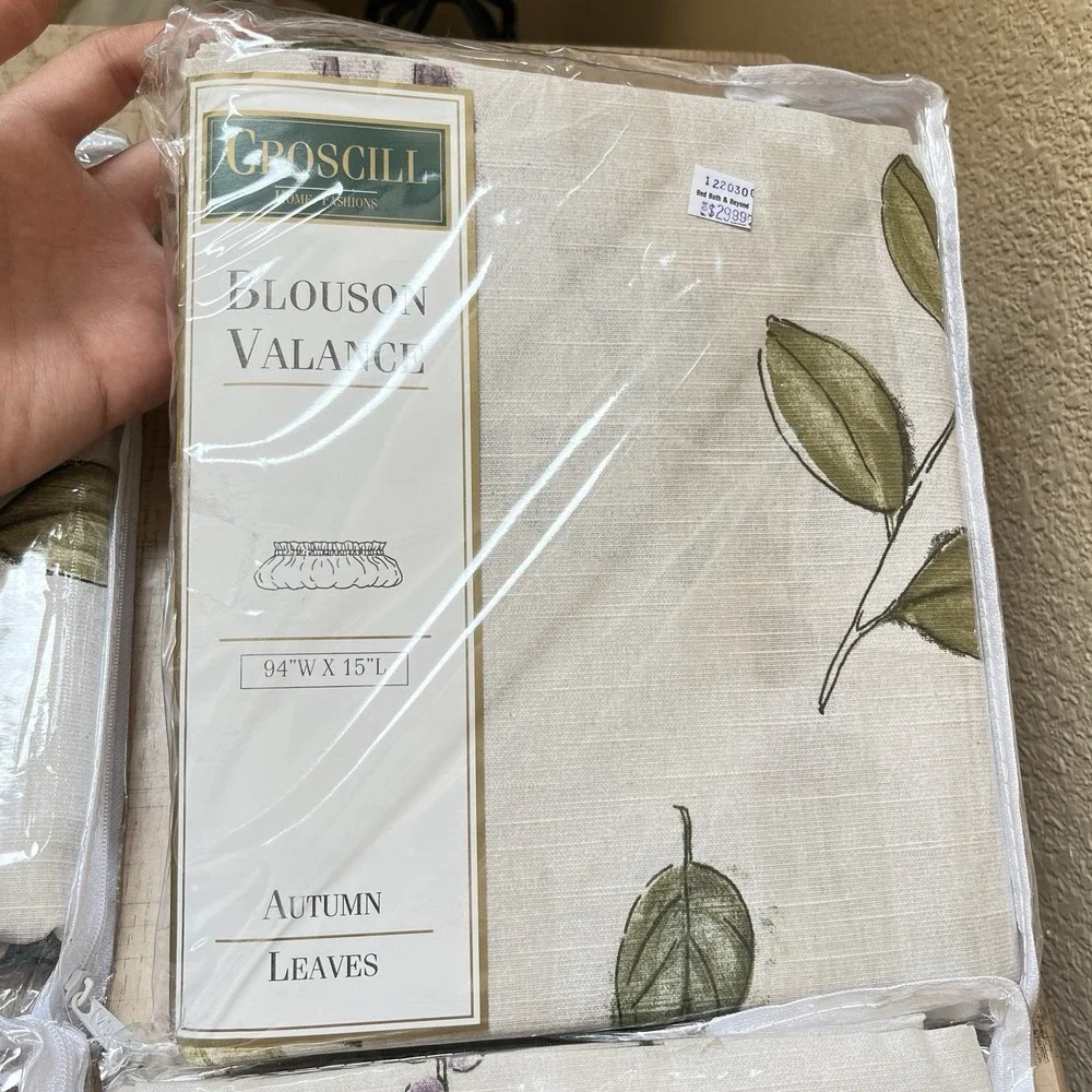 Lot of 4 Croscill Autumn Leaves 5741 Blouson Valance Vintage NOS 94 X 15